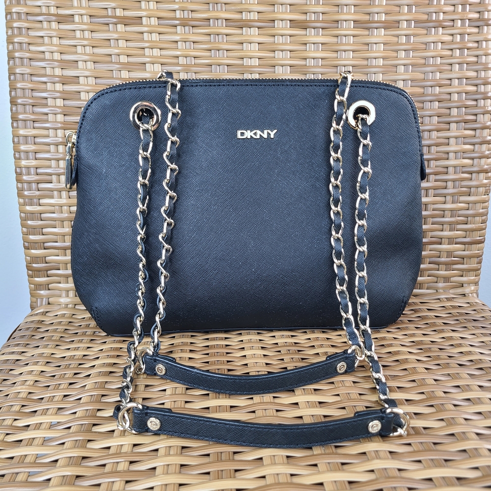 Dkny Black Crossbody Rectangular Shoulder Bag Saf… - image 1